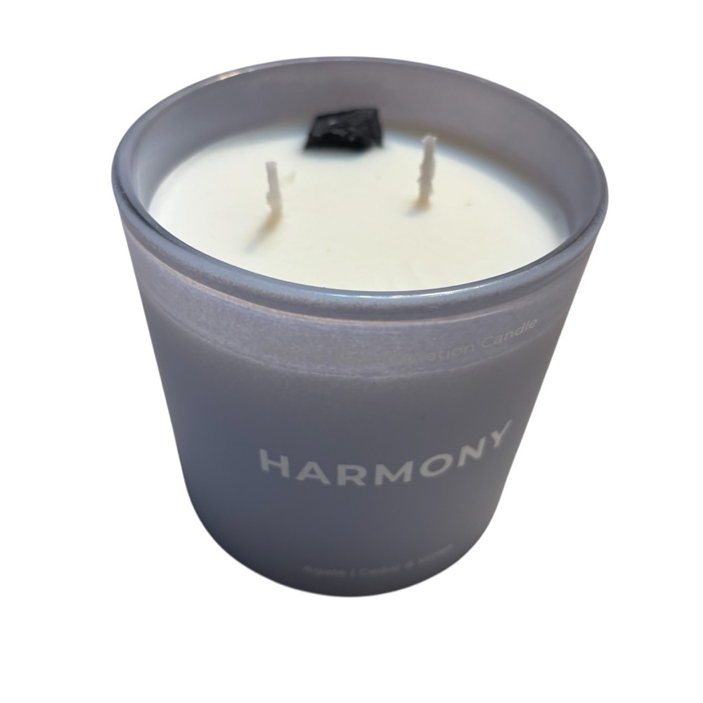 NEW Jill & Ally Harmony Candle Agate Crystal Manifestation Cedar Violet Scented - Picture 2 of 16
